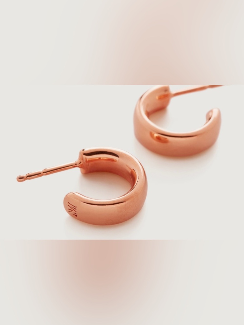 Monica Vinader Rose Gold Vermeil Fiji Huggie Earrings